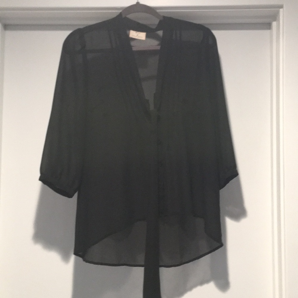 sheer black blouse